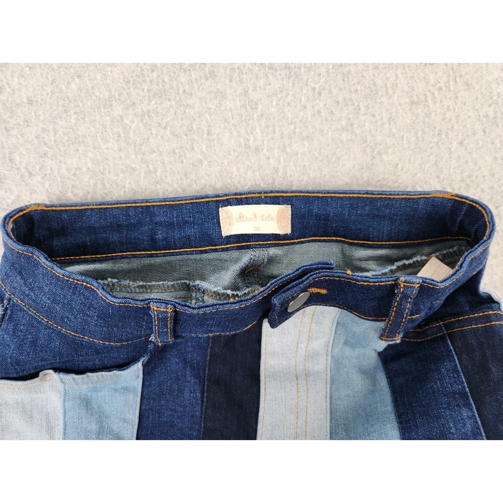 Altar'd State Jeans Sz 26 Tall Long Blue Denim Striped Flare 70s Hippie Festival - Picture 10 of 15